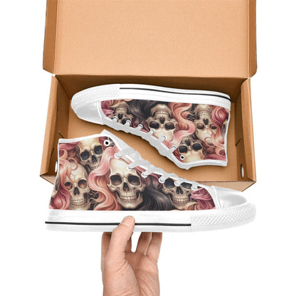 WOMEN'S Dark Feminine Flowing Hair High Top Canvas Y2K Sneakers