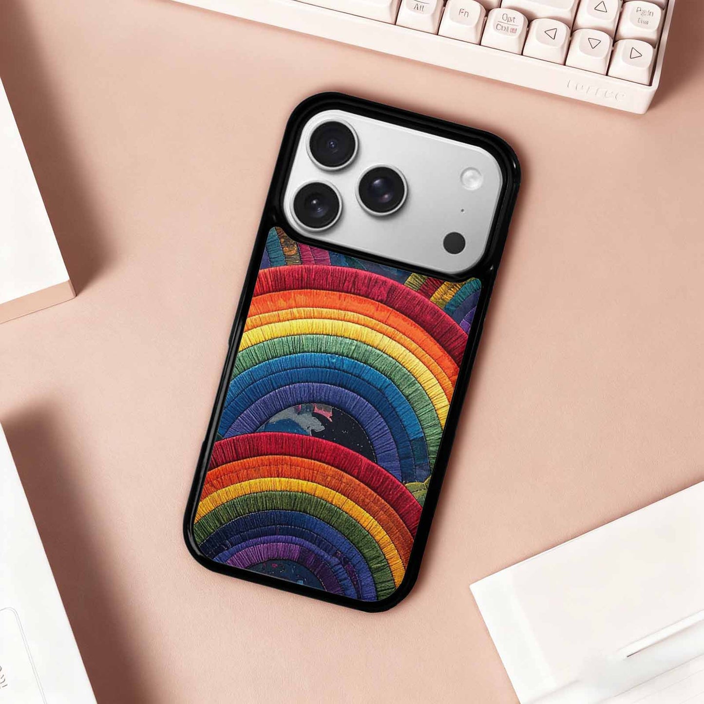iPhone 17 Pro Case — Vivid Camo Rainbow Arc Camo, Custom Art Phone Cover