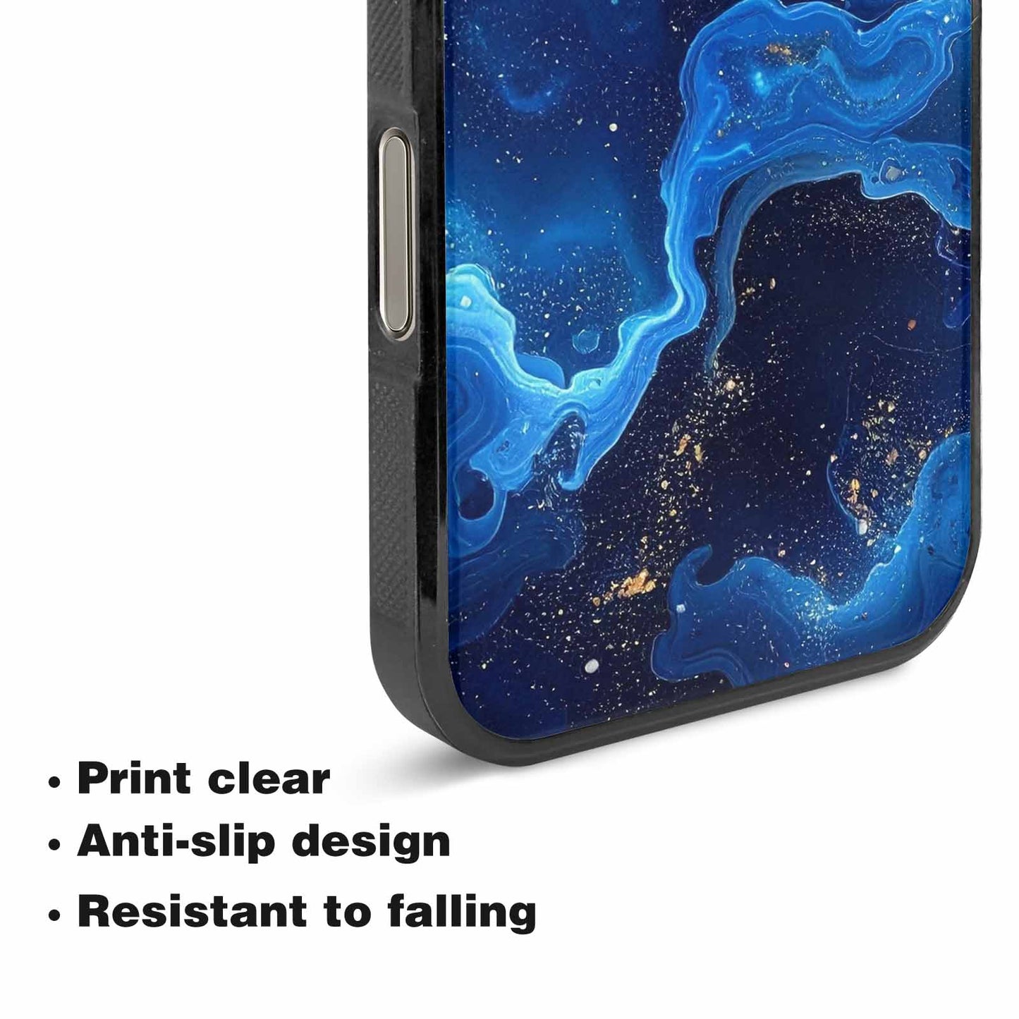 iPhone 16 Pro Case — Galaxy Art Blue Starfield Small Galaxy, Custom Designed Case Cover