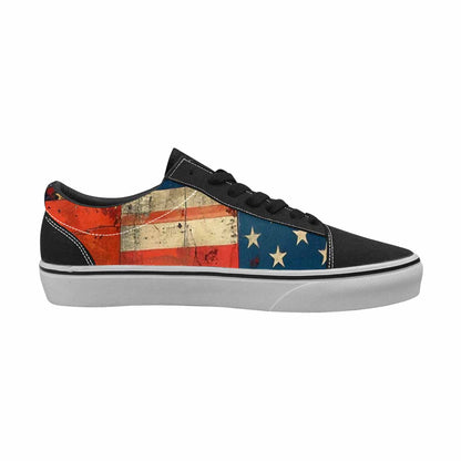 MEN'S American Flag Stars Canvas Lace-Up Vivid Custom Sneakers