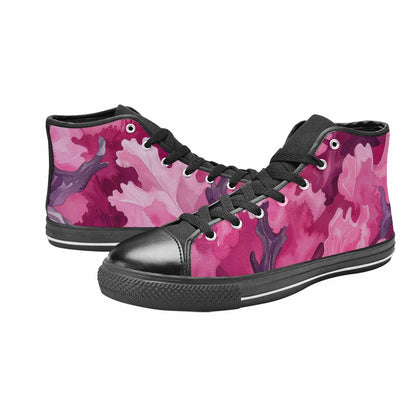 WOMEN'S Military Camouflage Blotch High Top Canvas Neon Fantasy Custom Shoes