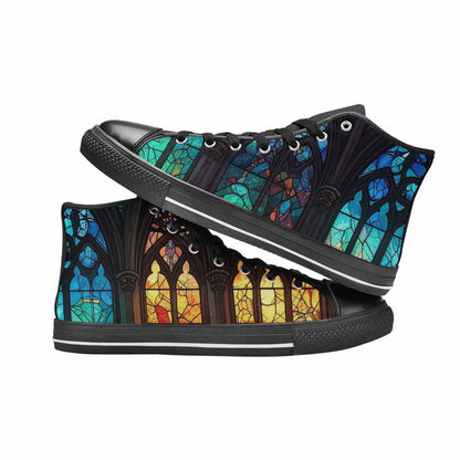 MEN'S Stained Glass Cathedral High Top Canvas Y2K Custom Sneakers