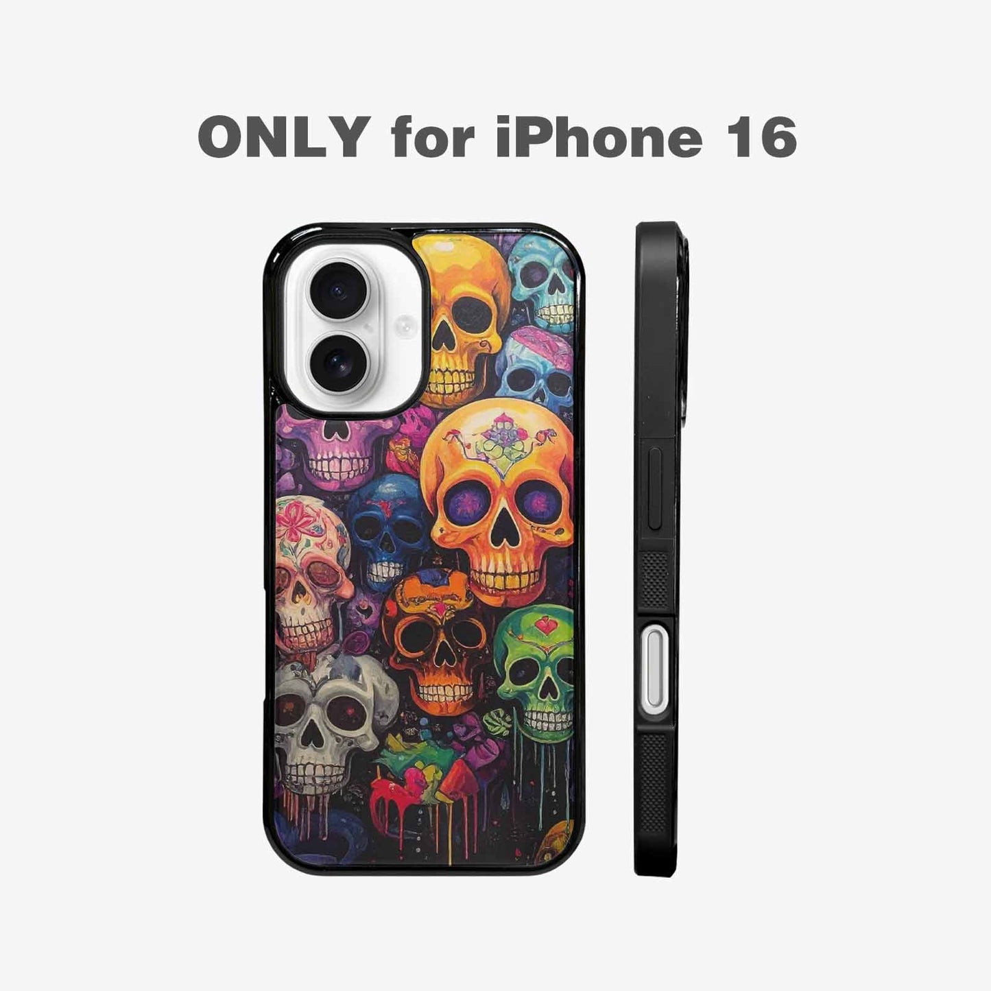 iPhone 16 Case — Skulls General Skulls Pattern, Unique Phone Case Design
