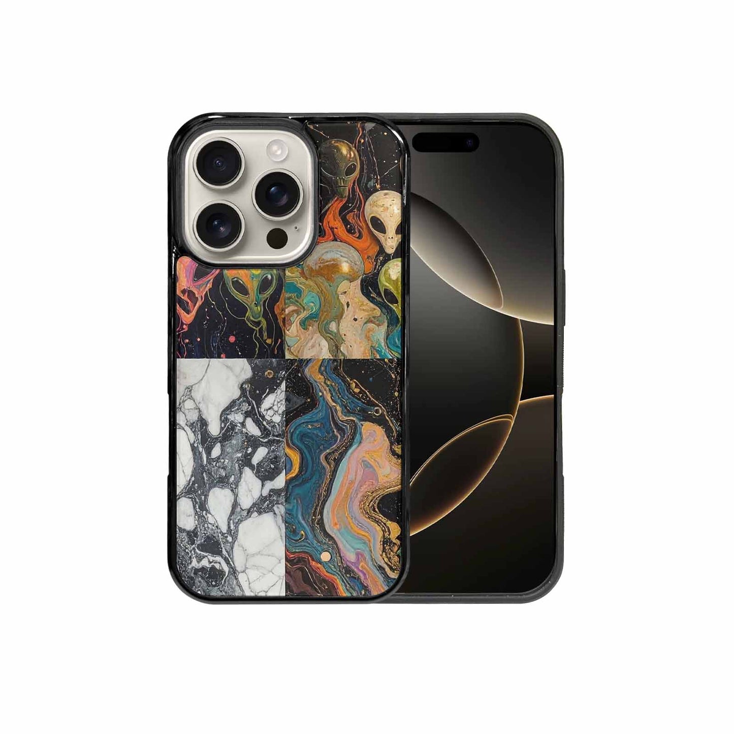 iPhone 16 Pro Case — Aliens Marblealiens Pattern Onb, Unique Phone Case Design