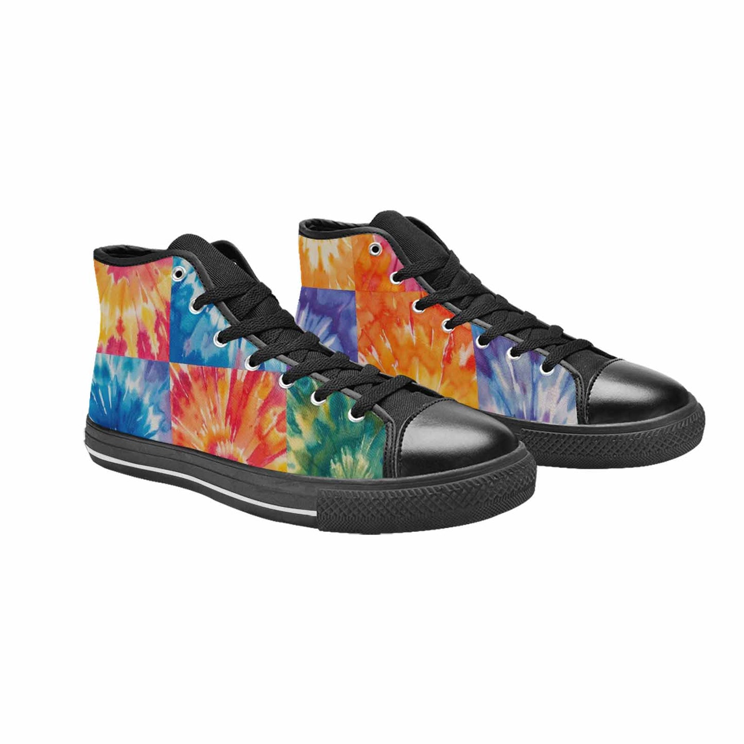 MEN'S Tie Dye Swirl High Top Canvas Dark Academia Sneakers