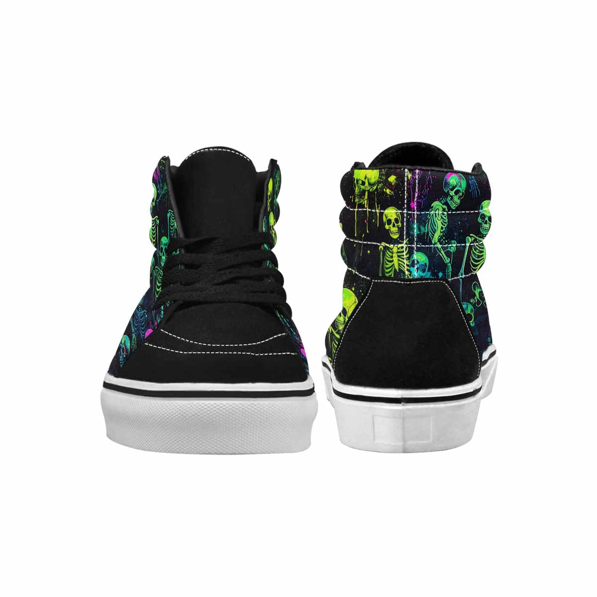 MEN'S Skeletons × Neon Green High Top Canvas Dreamcore Shoes