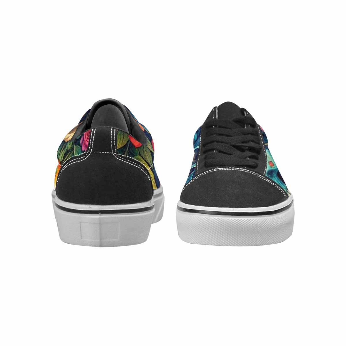 WOMEN'S Skulls  Botanical Skulls Lace-Up Canvas Cottagecore Custom Sneakers