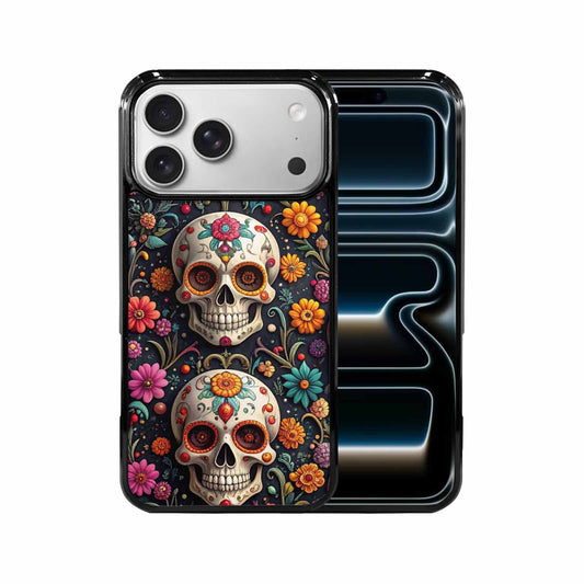 iPhone 17 Pro Max Case — Greyscale Black And White Gothic Skulls, Personalized Phone Case