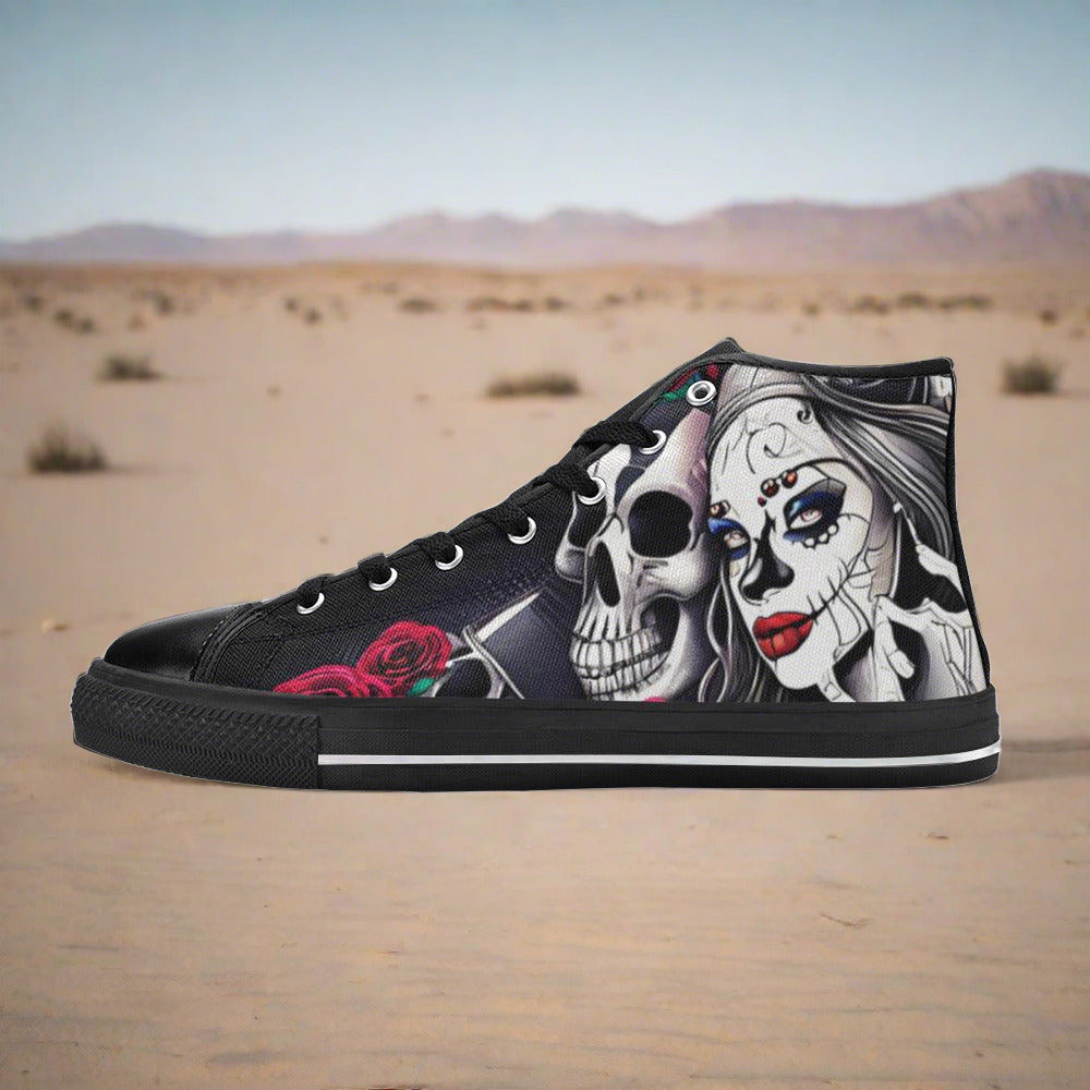 Wolf Purple Teal Vivid MEN Bold Art - Freaky Shoes | Custom Art Sneakers