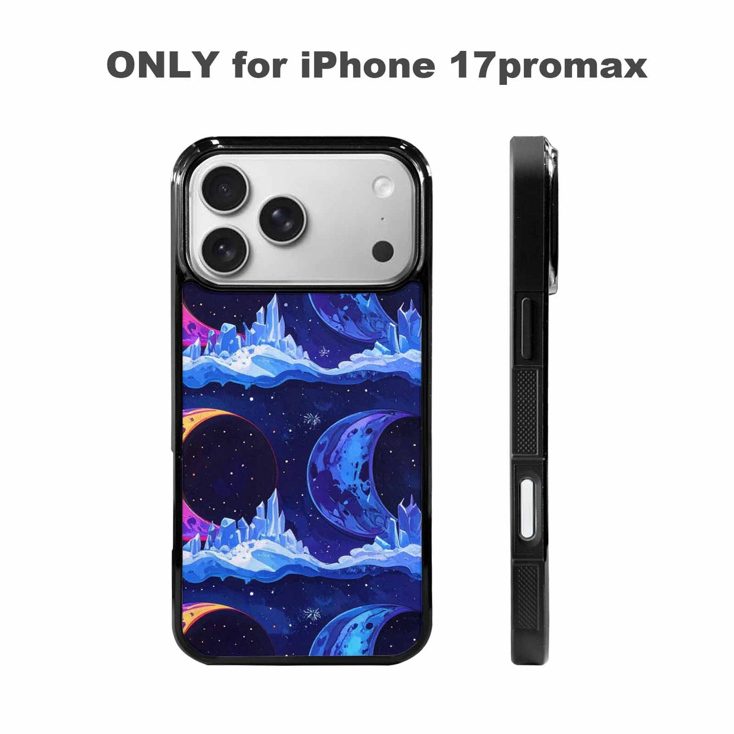 iPhone 17 Pro Max Case — Neon Winter Moon Cartoon Cute, Custom Phone Case