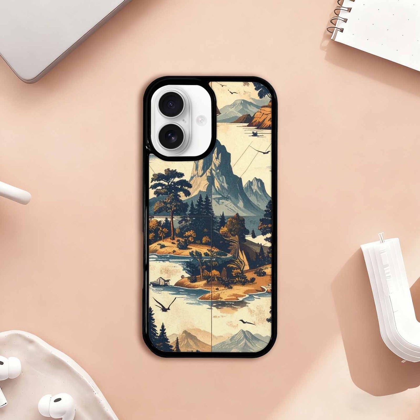 iPhone 17 Case — Vintage Travel Artwork Pattern Retro Vintage, Custom Made Phone Cover