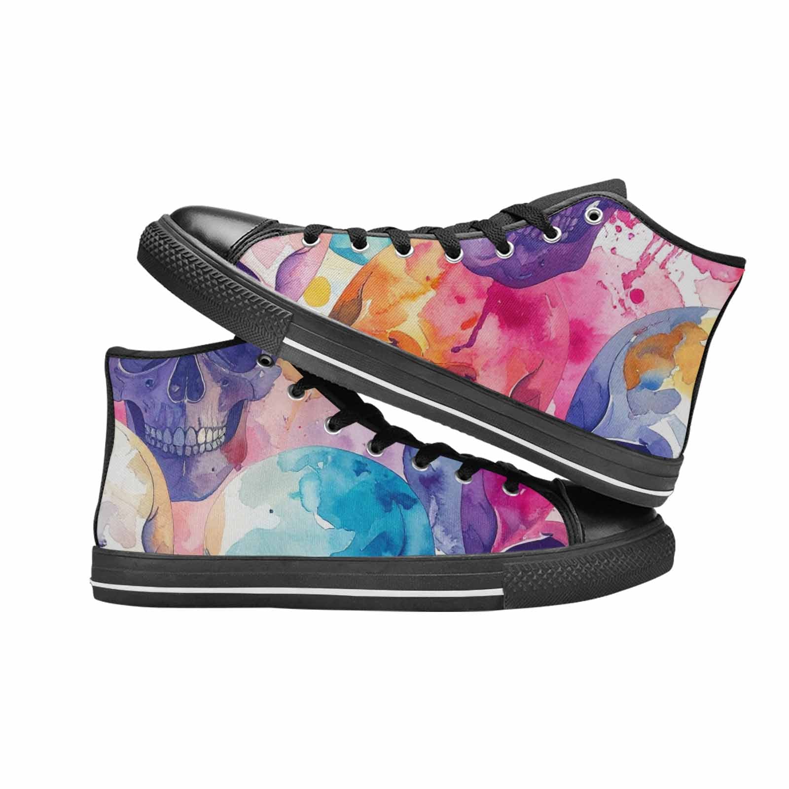 MEN'S Kulls - Watercolor High Top Canvas Cottagecore Custom Shoes