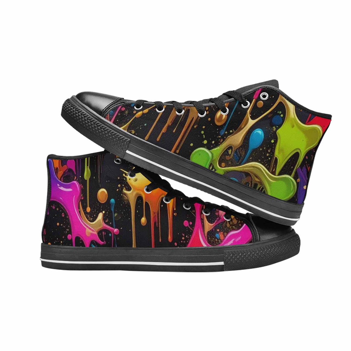 WOMEN'S Paint Splatter High Top Canvas Y2K Shoes