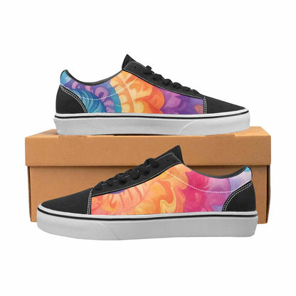 WOMEN'S Tie Dye Swirls Tie Lace-Up Canvas Vivid Custom Sneakers