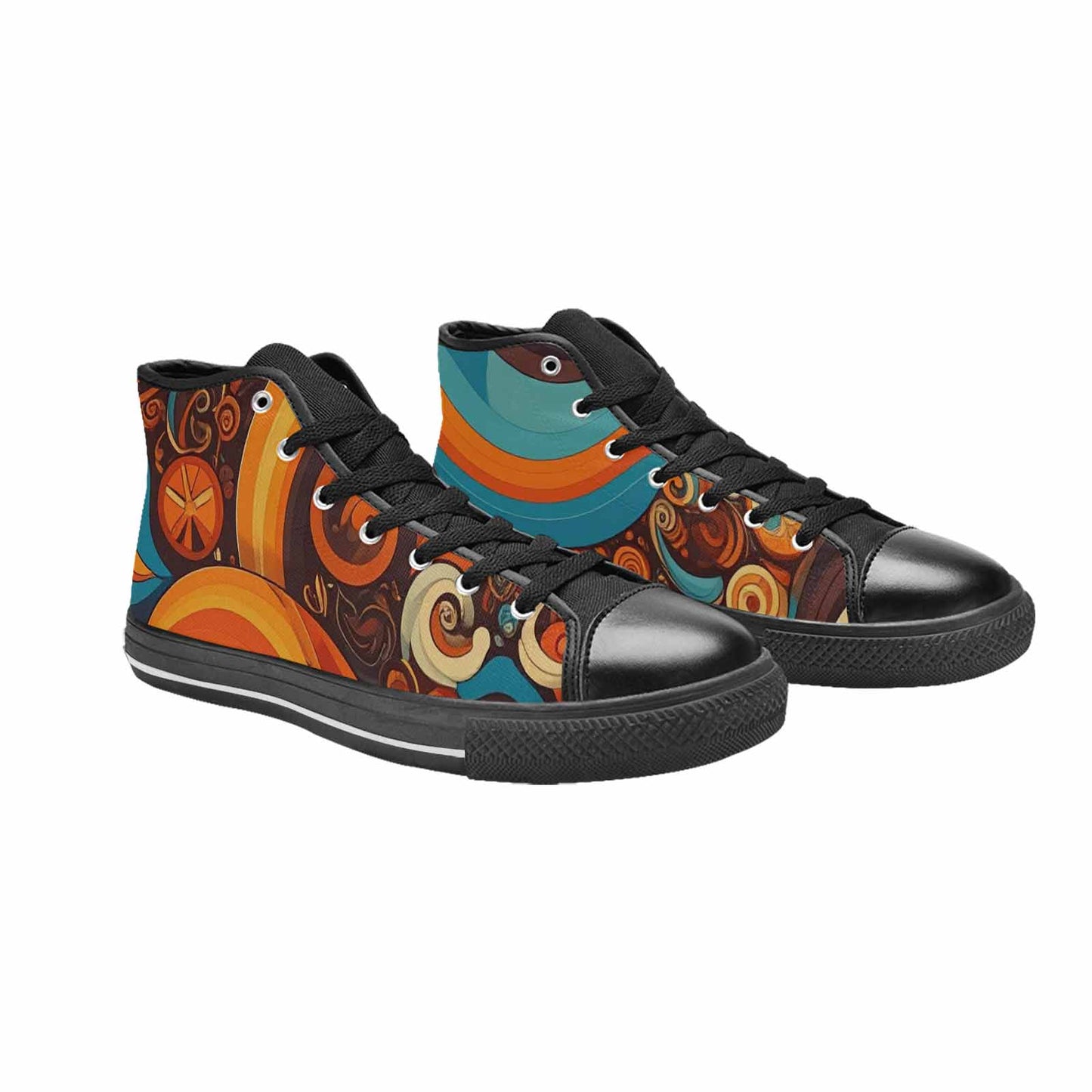 MEN'S Groovy 70S Peace High Top Canvas Surreal Shoes