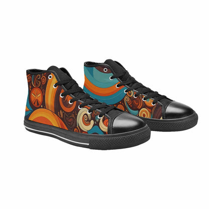 MEN'S Groovy 70S Peace High Top Canvas Surreal Shoes