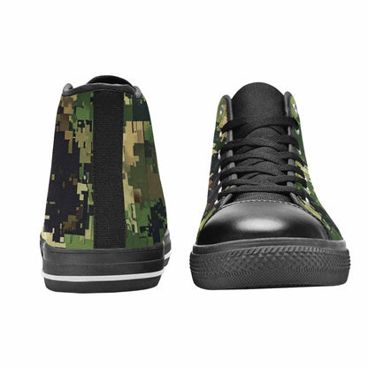 WOMEN'S Military Camouflage Blotch High Top Canvas Vibrant Chaos Custom Shoes