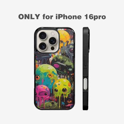 iPhone 16 Pro Case — Aliens Camomelting Aliens Patt Sex, Unique Phone Case Design