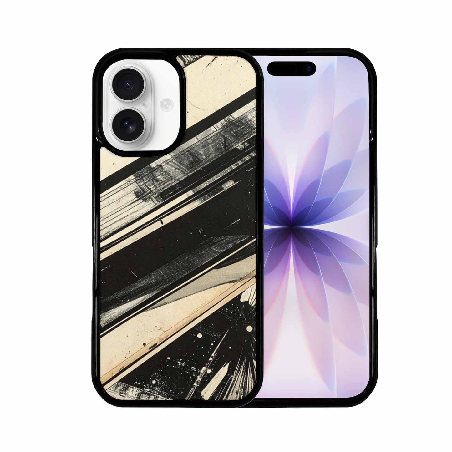 iPhone 17 Case — Black And White Solid Retro Vintage, Custom Made Phone Cover