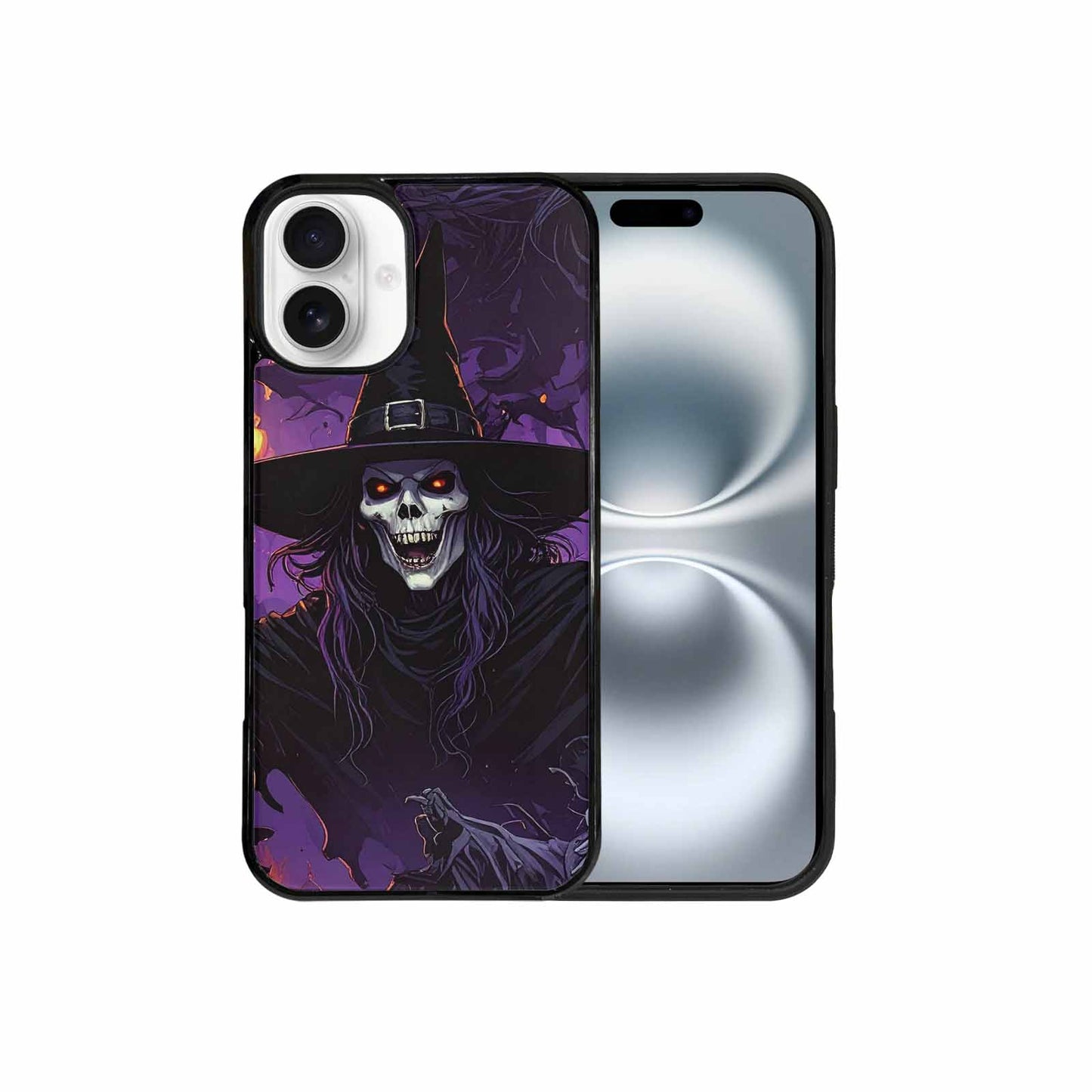iPhone 16 Plus Case — Scary Horror Halloween Art Print Edge, Customized Protective Case