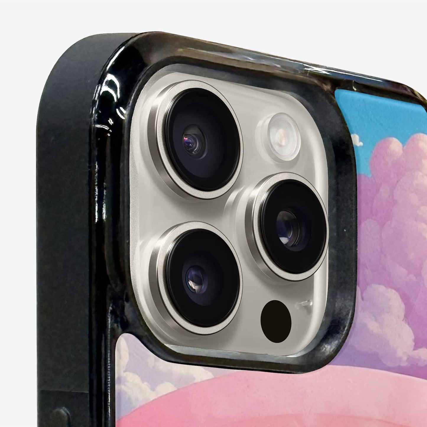 iPhone 16 Pro Max Case — Cloud And Rainbow Burst Pattern Hundreds, Unique Phone Case Design