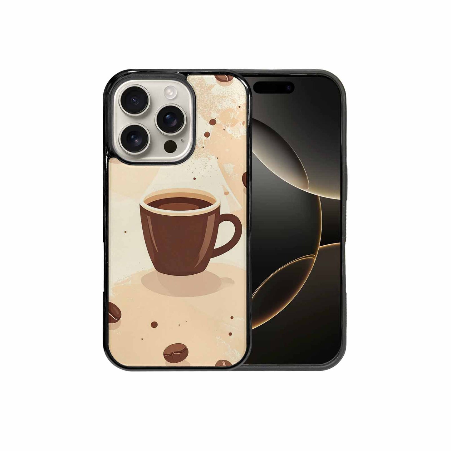iPhone 16 Pro Case — Coffee Cup And Bean Pattern Seamless, Custom Made Phone Cover
