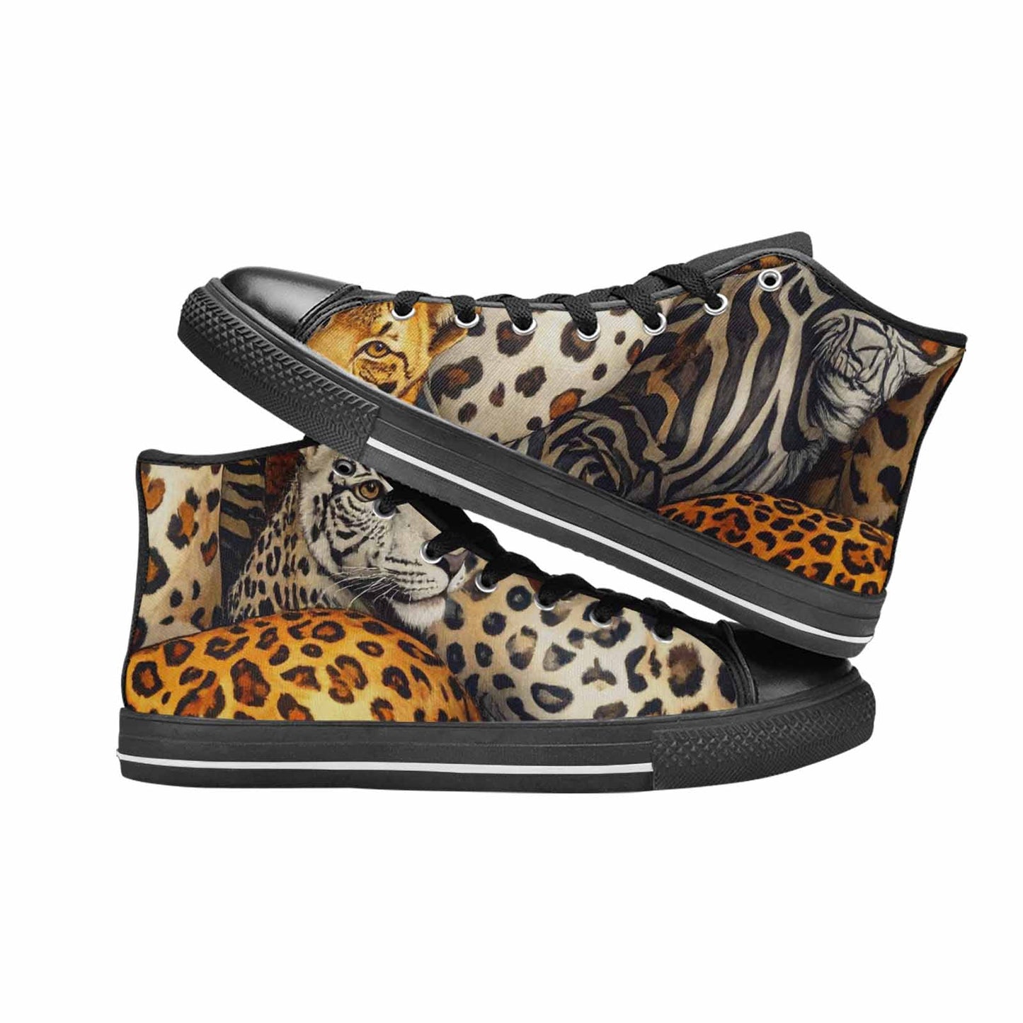 MEN'S Animal Print High Top Canvas Neon Fantasy Shoes