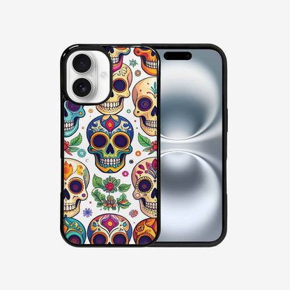 iPhone 16 Case — Vibrant Skull Seamless, Custom Made Phone Cover