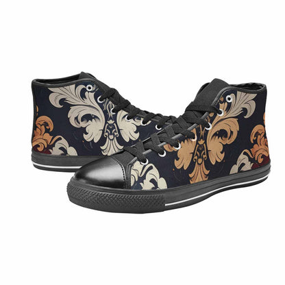 MEN'S Damask Ornamental Wallpaper High Top Canvas Grunge Custom Sneakers