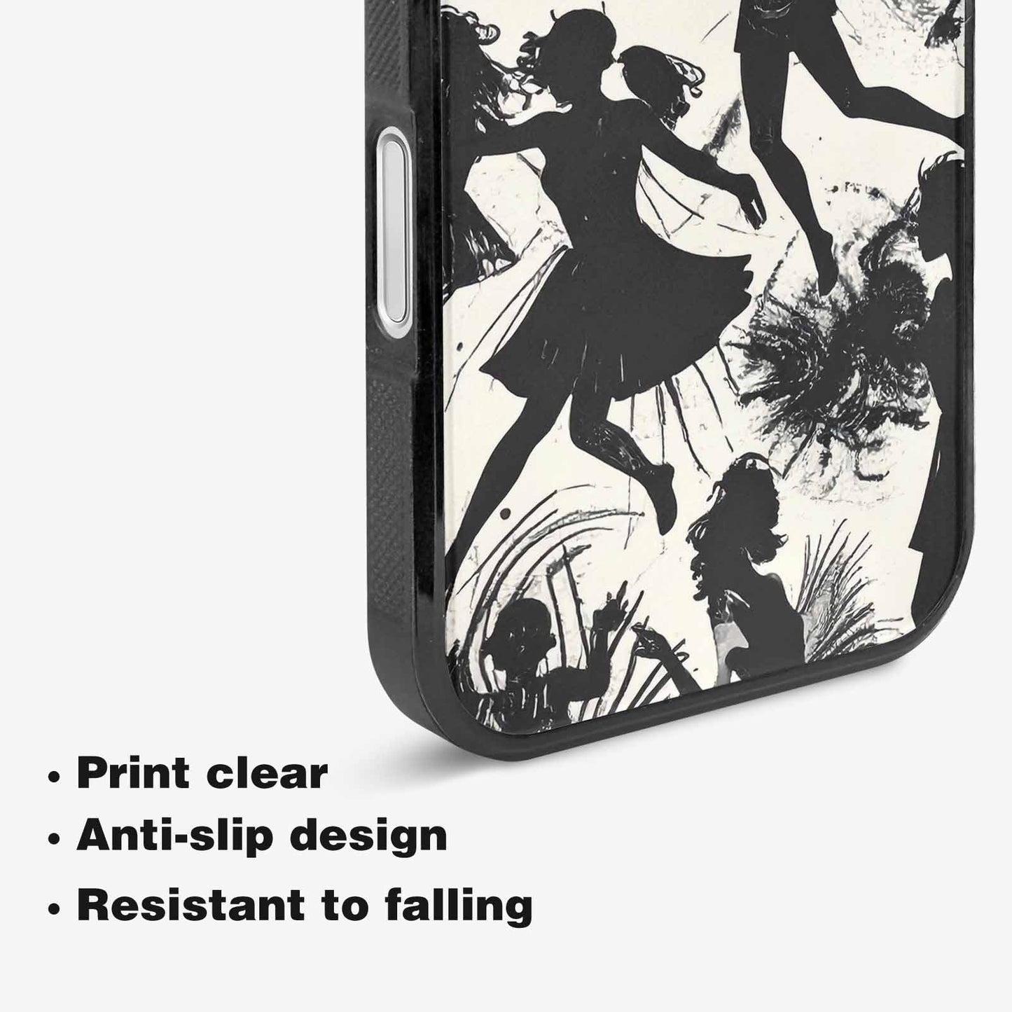iPhone 16 Plus Case — Bold Dancing Figure Line Art Pattern, Custom Made Phone Cover