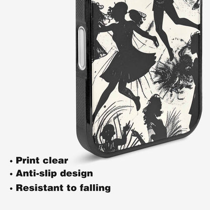 iPhone 16 Plus Case — Bold Dancing Figure Line Art Pattern, Custom Made Phone Cover