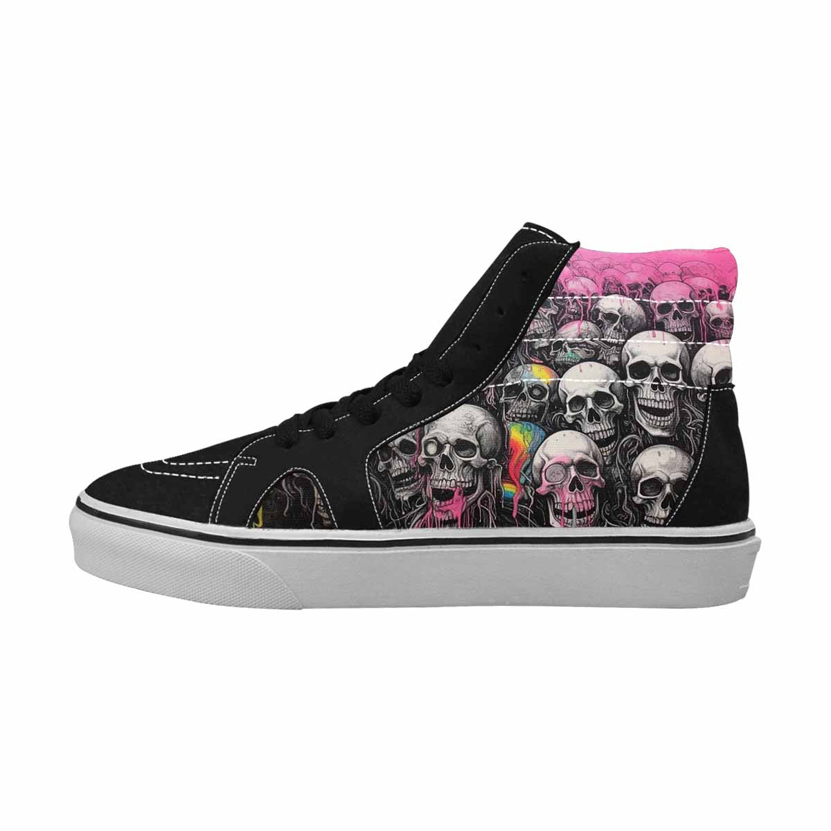 MEN'S Rainbow From Skull S High Top Canvas Kaleidoscope Custom Sneakers