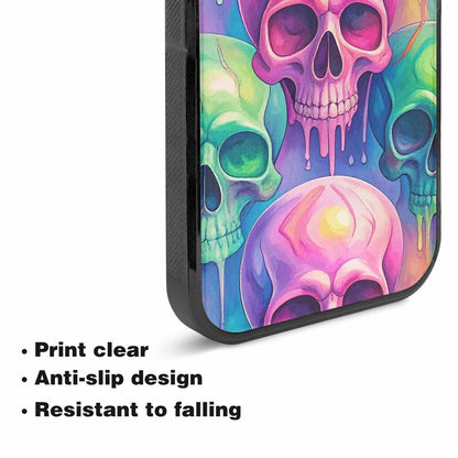 iPhone 15 Plus Case — Candy Color Dripping Skulls Custom, Unique Phone Case Design
