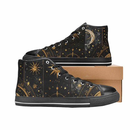 WOMEN'S Zodiac Constellation Star High Top Canvas Cottagecore Custom Sneakers