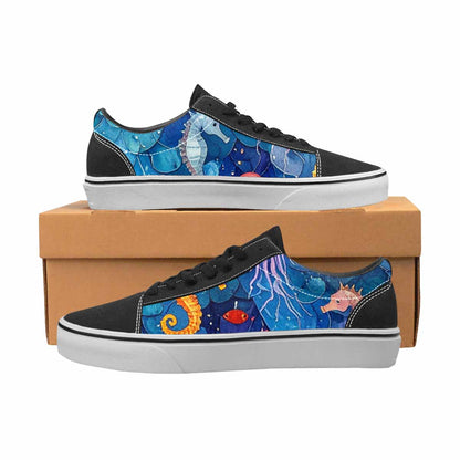 WOMEN'S Fish Scale Coral Canvas Lace-Up Vivid Custom Sneakers