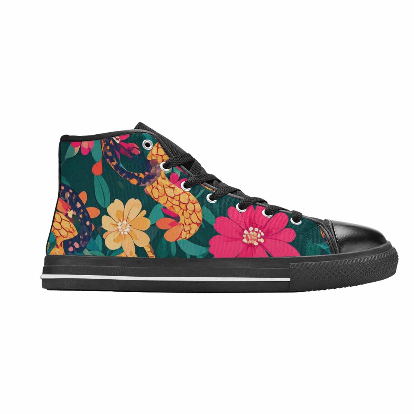 WOMEN'S Floral Snake Print High Top Canvas Y2K Shoes