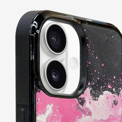 iPhone 16 Case — Van Gogh Swirl Black Pink Ink, Custom Made Phone Cover