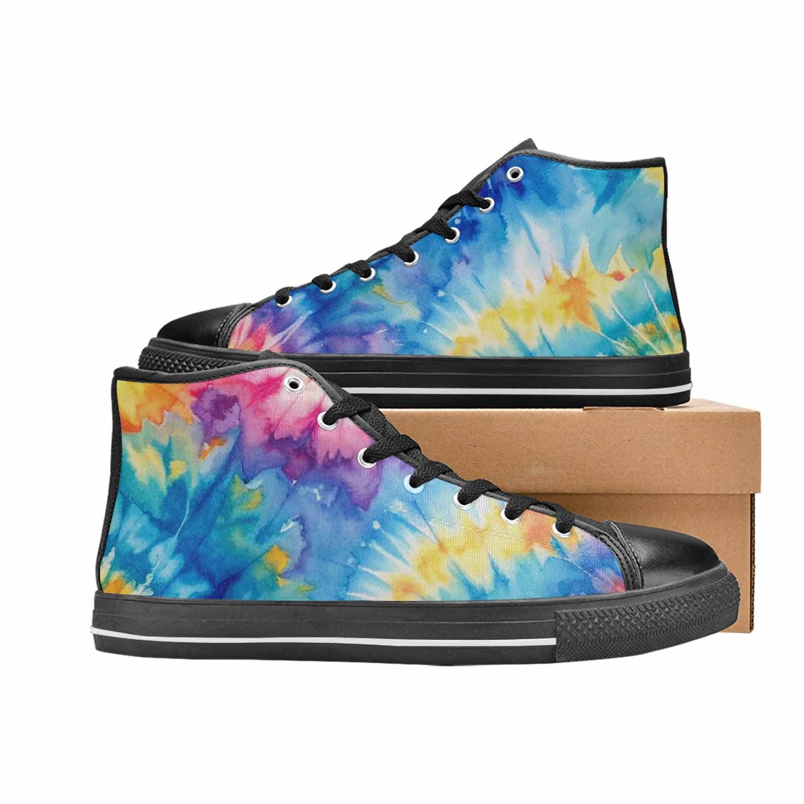 MEN'S Tie Dye Swirl High Top Canvas Surreal Shoes