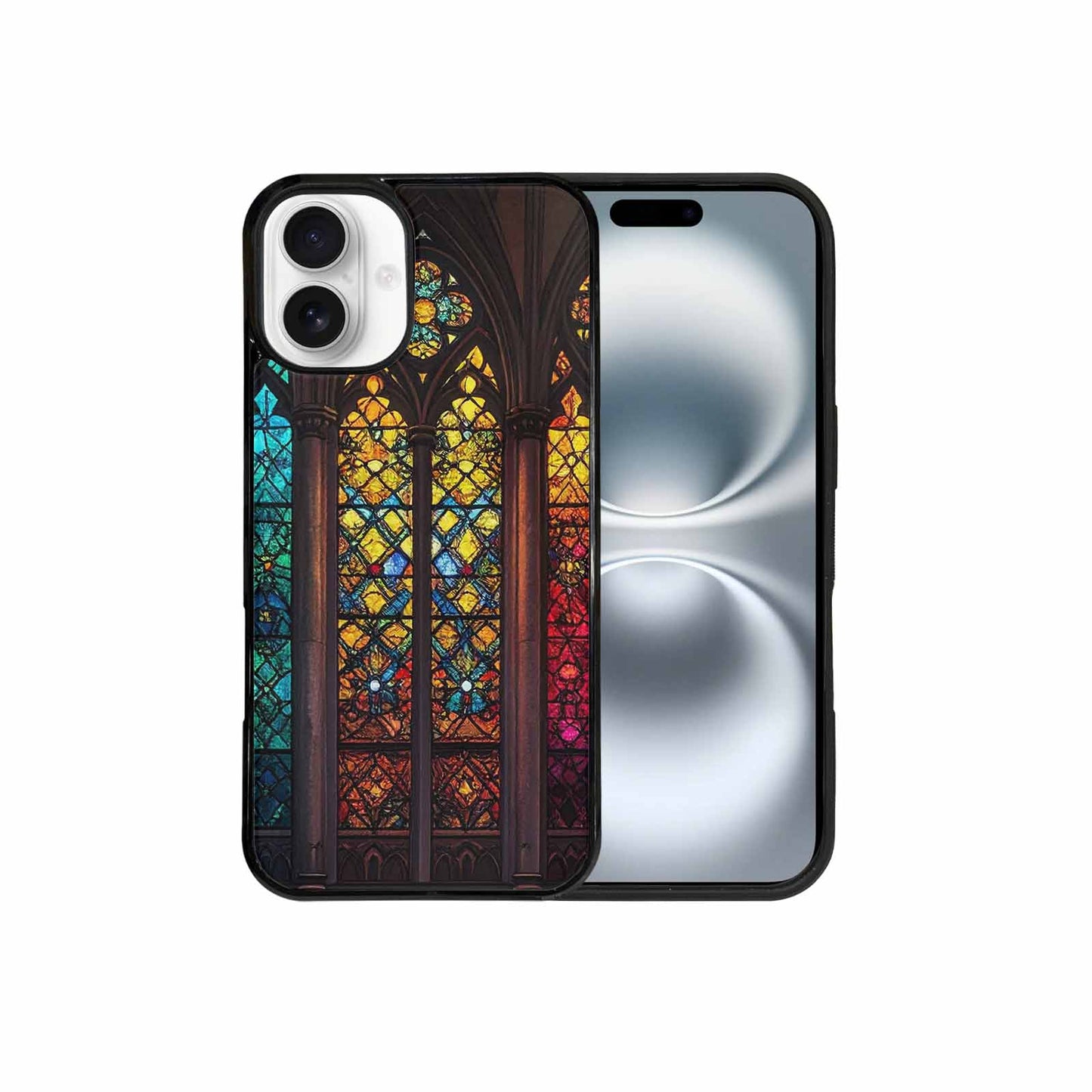 iPhone 16 Plus Case — Stained Glass Cathedral, Custom Designed Case Cover