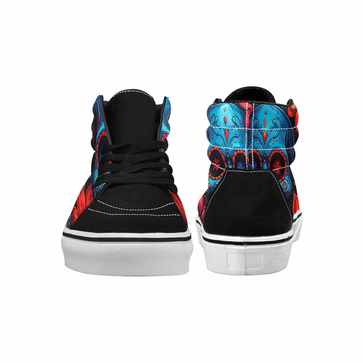 WOMEN'S Graffiti Skull High Top Canvas Grunge Custom Sneakers