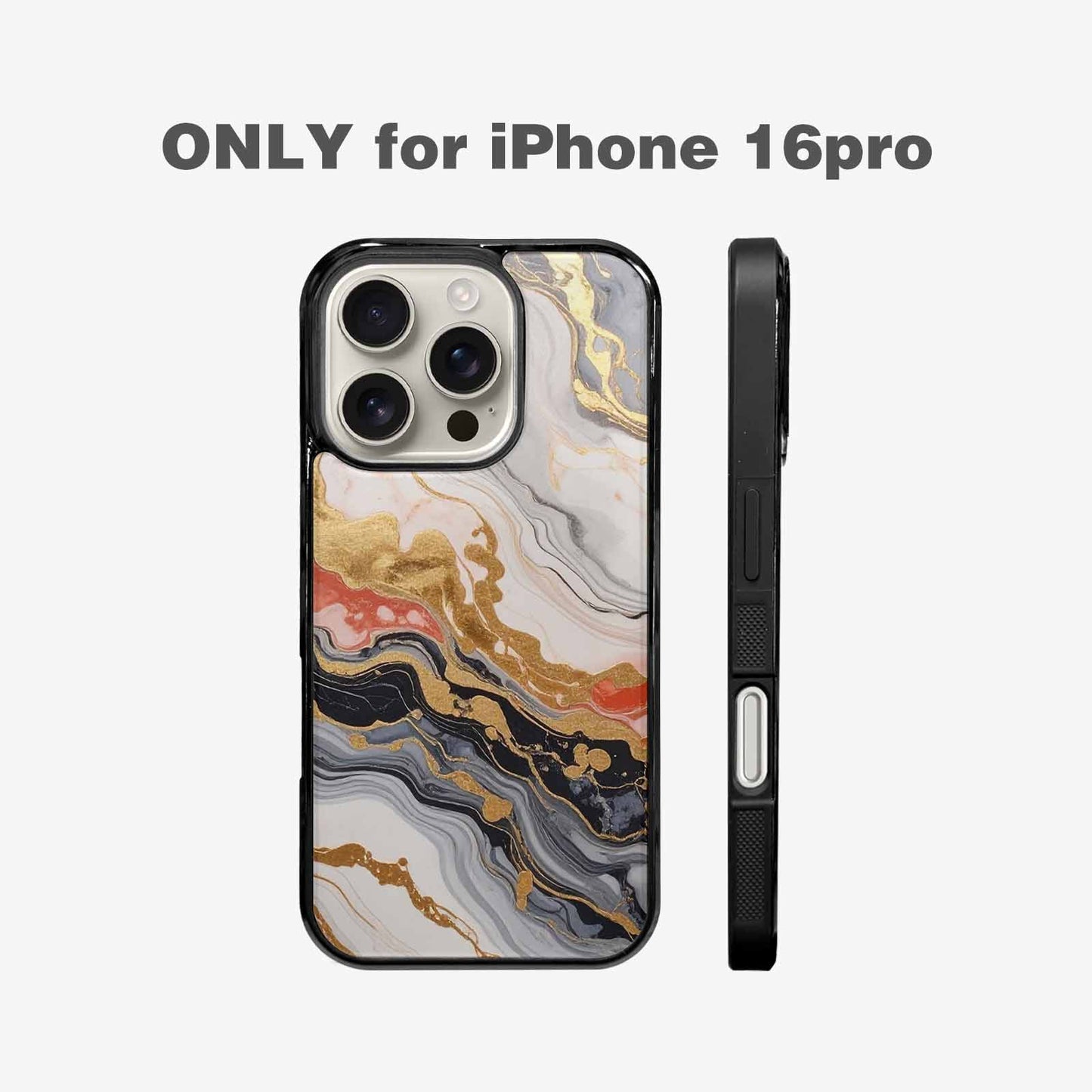 iPhone 16 Pro Case — Marble Vein Marble Veins Pattern Hundreds, Custom Made Phone Cover