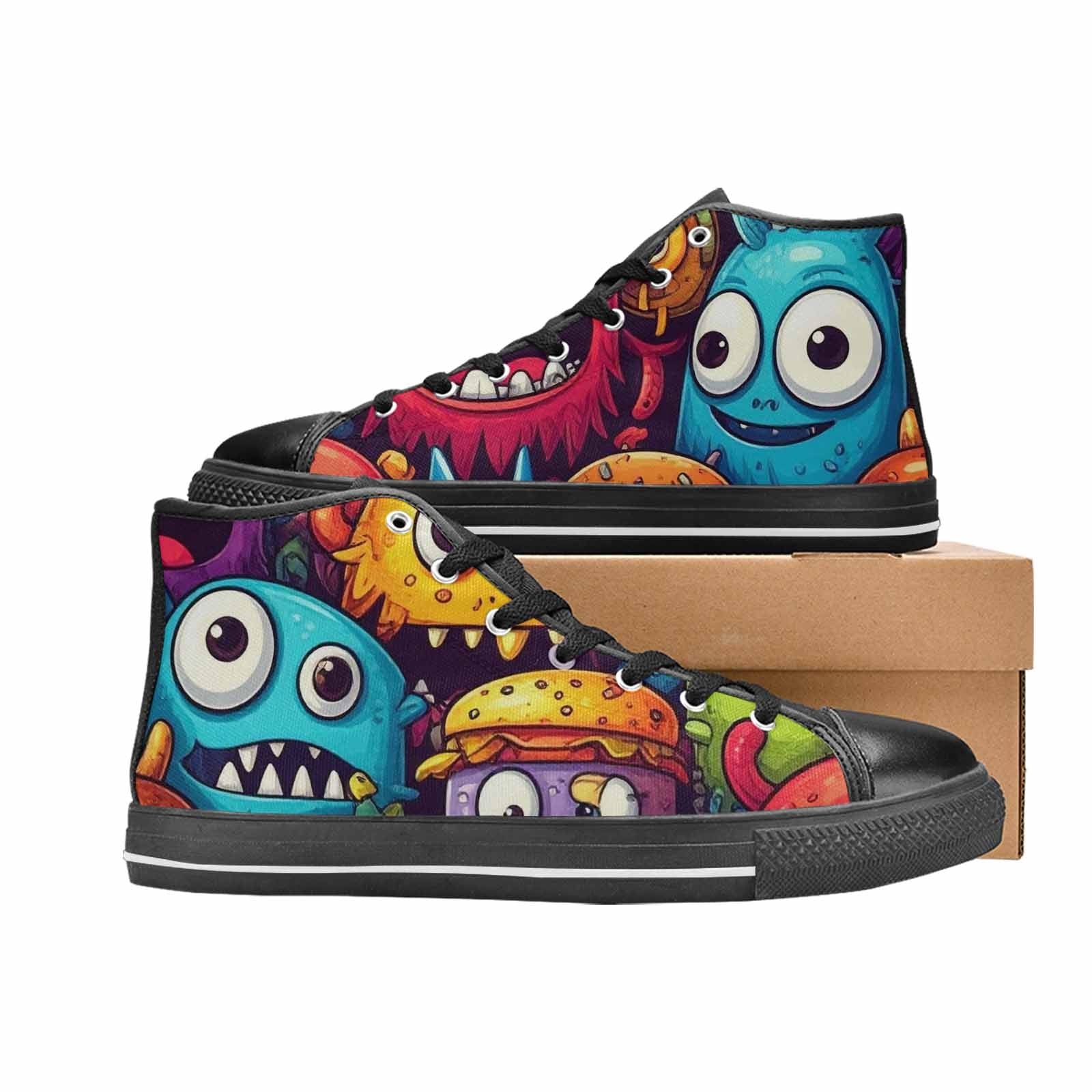MEN'S Cartoon Monster Character High Top Canvas Dark Academia Sneakers