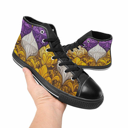 MEN'S Nonbinary Flag Color High Top Canvas Dreamcore Sneakers