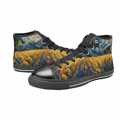 MEN'S Van Gogh-Style Swirl High Top Canvas Surreal Custom Shoes