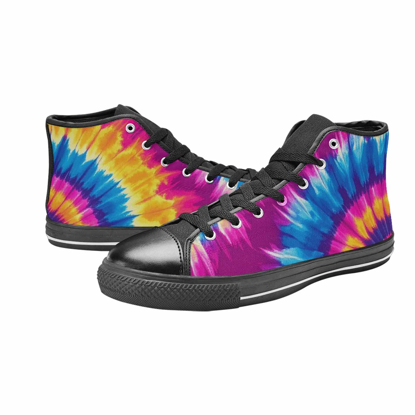 MEN'S Tie Dye Spiral High Top Canvas Cottagecore Custom Sneakers