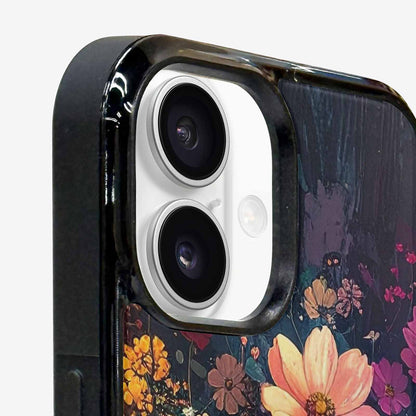 iPhone 16 Case — Shadowy Glitch Floral Pattern Hundreds Of, Custom Art Phone Cover