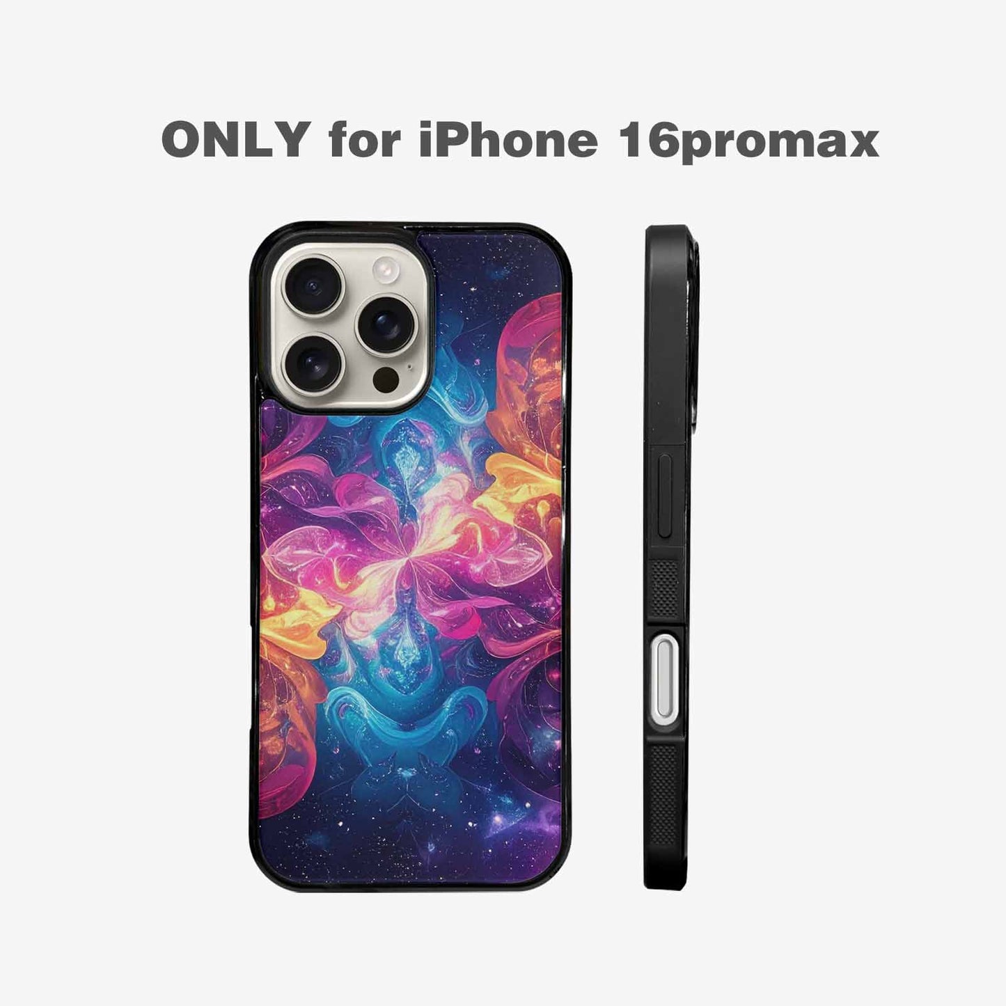 iPhone 16 Pro Max Case — Rose Galaxy Art Seamless Pattern Vibrant, Custom Designed Case Cover