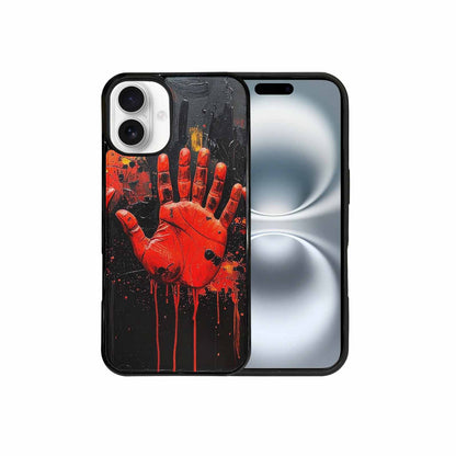 iPhone 16 Plus Case — Halloween Splatter Handprint Custom Personalized Phone, Custom Printed Phone Case