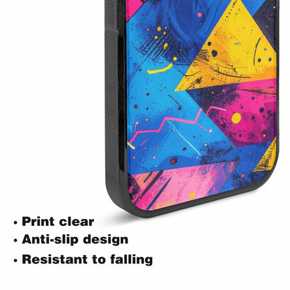 iPhone 15 Plus Case — Memphis Squiggles Triangles Dots, Customized Protective Case