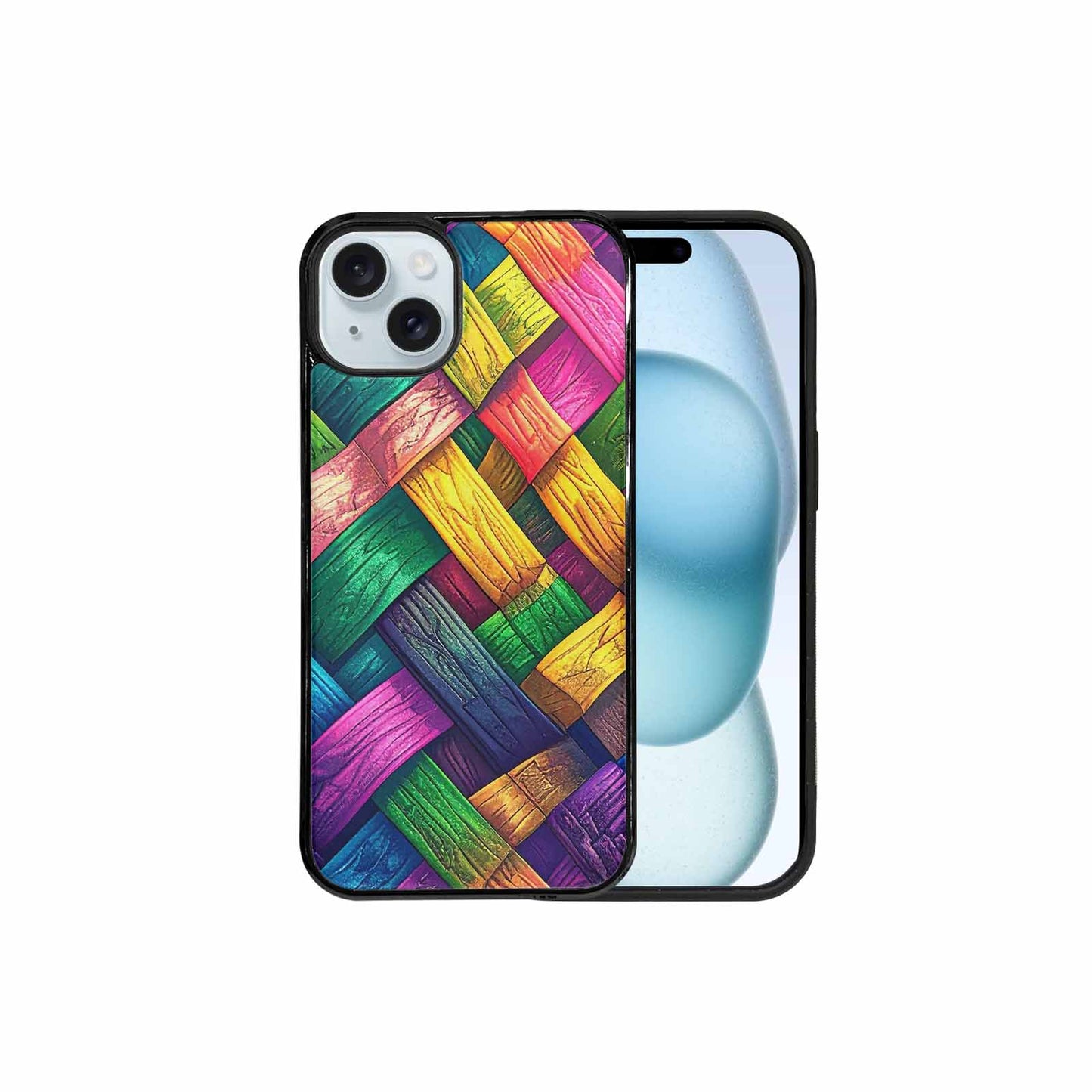 iPhone 15 Plus Case — Polysexual Flag Color Theme Small Rainbow, Custom Made Phone Cover